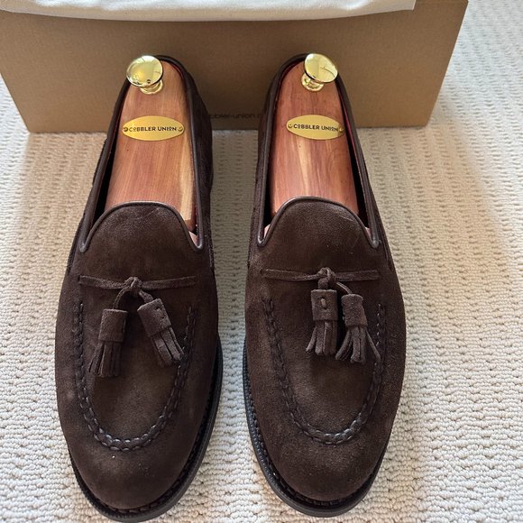 Brand New - Cobbler Union Thomas Brown Suede Tassel Loafer Shoes - Size 8UK - Picture 5 of 13